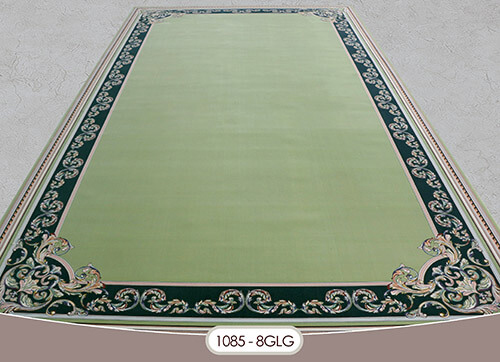 فرش سایز بزرگ کد : 1085GLG ، زمینه سبز روشن ، حاشیه سبز